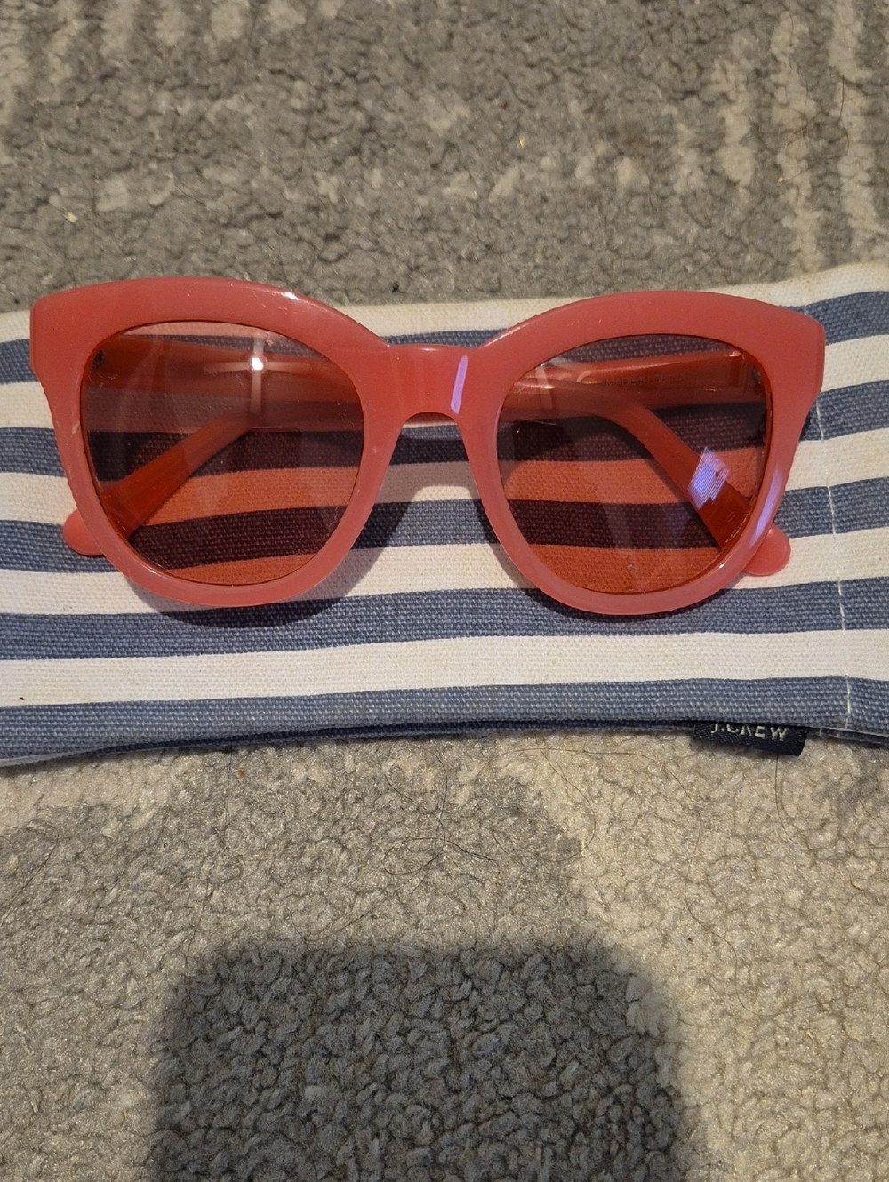 J. Crew Cabana Coral Pink Rounded Cat-Eye Sunglasses